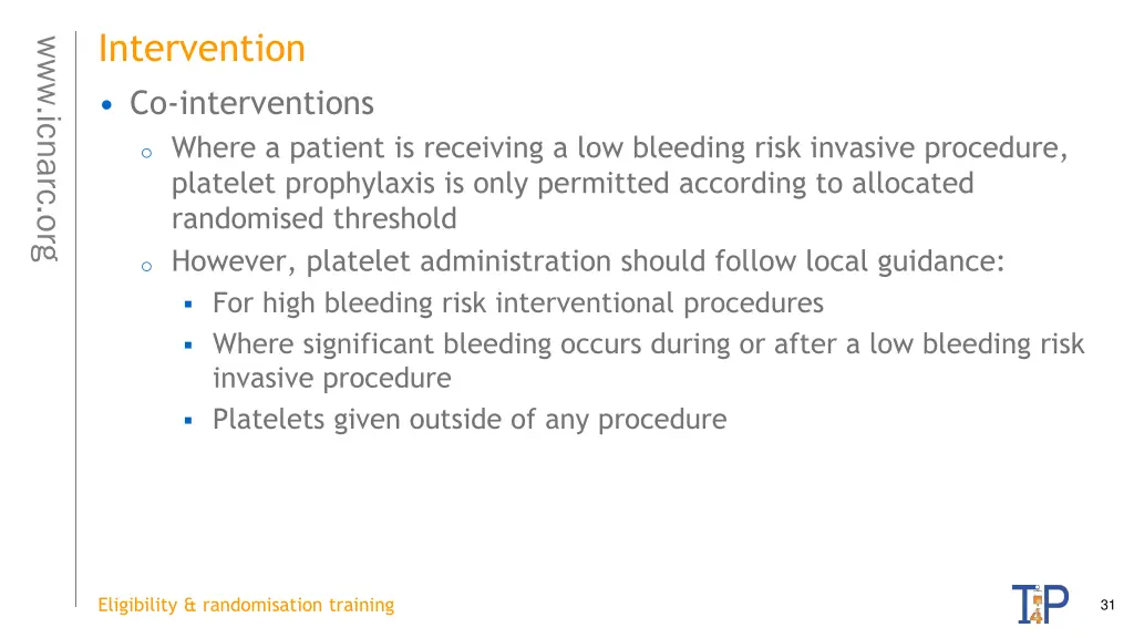 intervention co interventions o where a patient