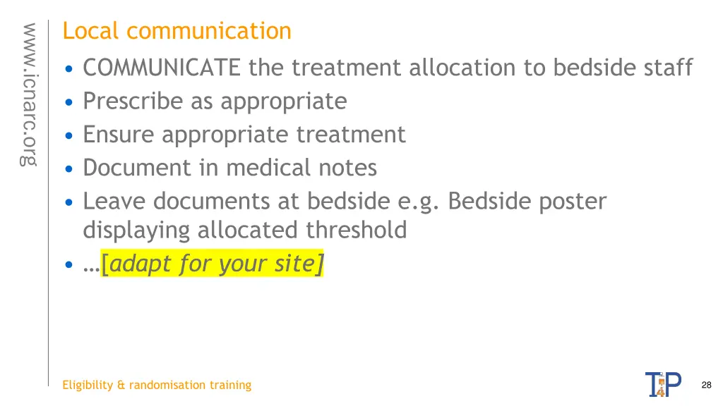 local communication communicate the treatment