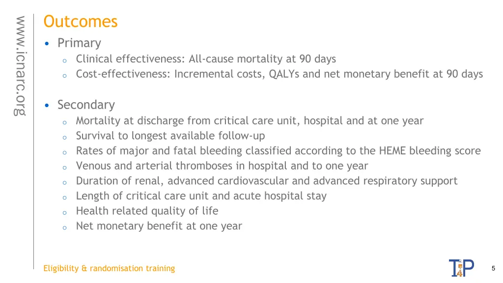 outcomes primary o clinical effectiveness