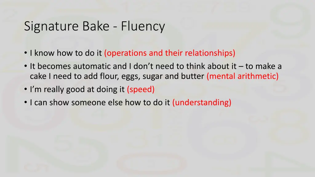 signature bake fluency