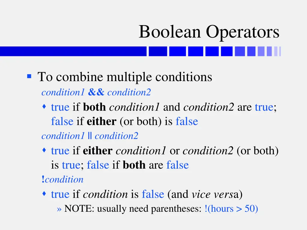 boolean operators