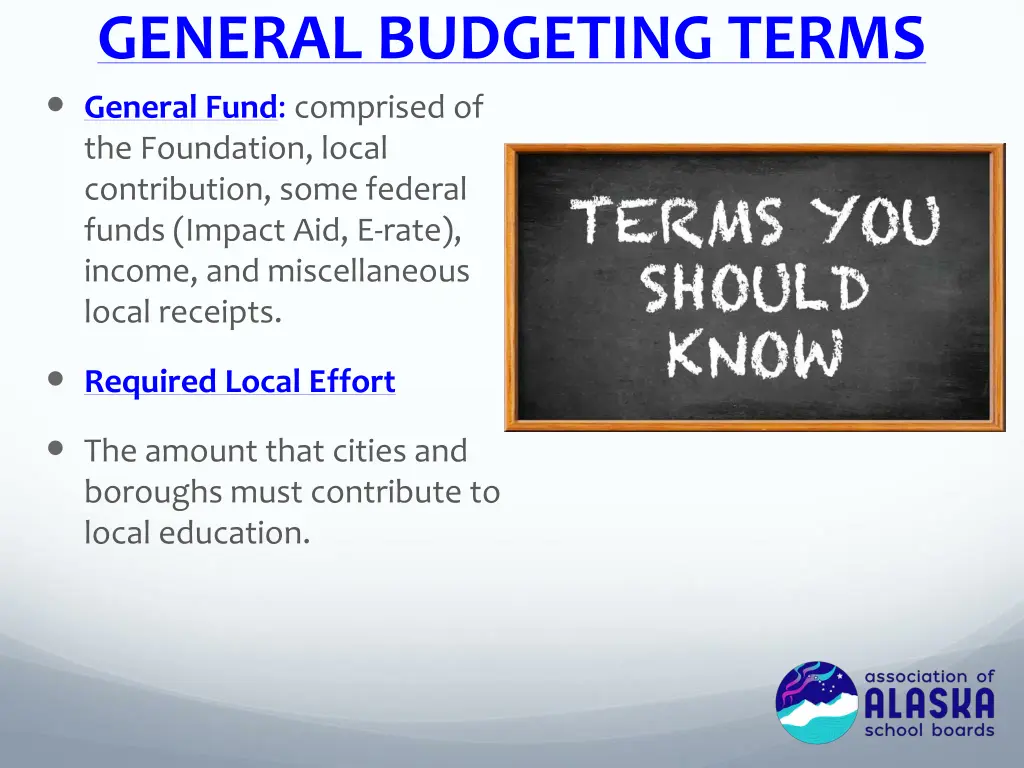 general budgeting terms general fund comprised
