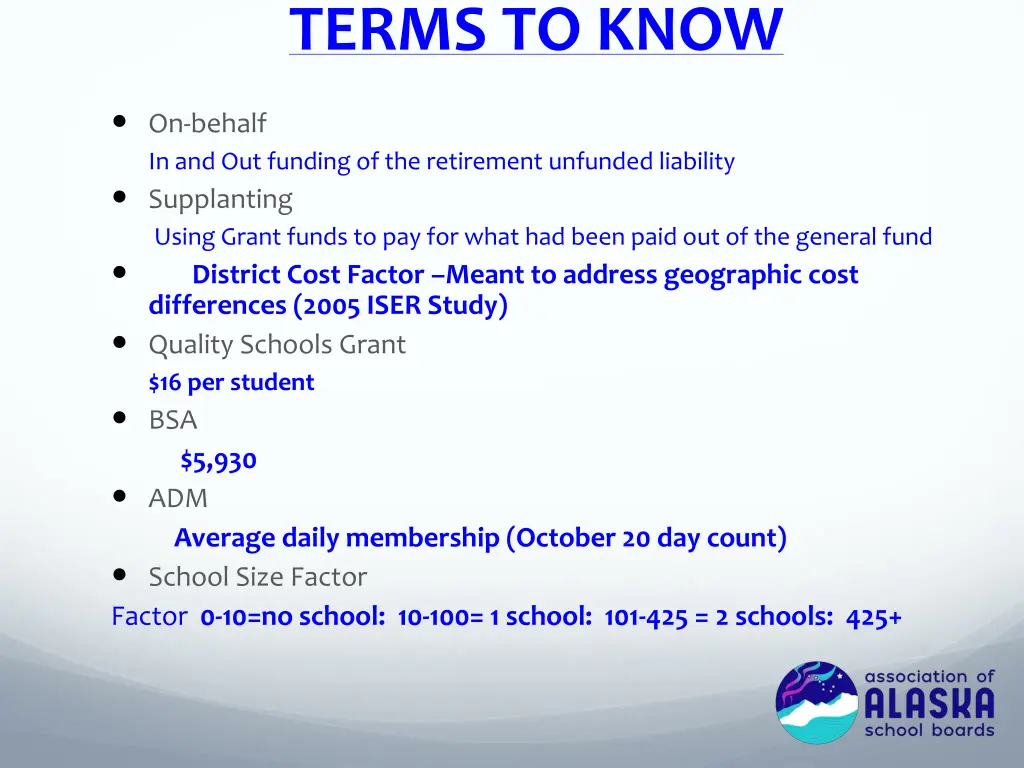 terms to know