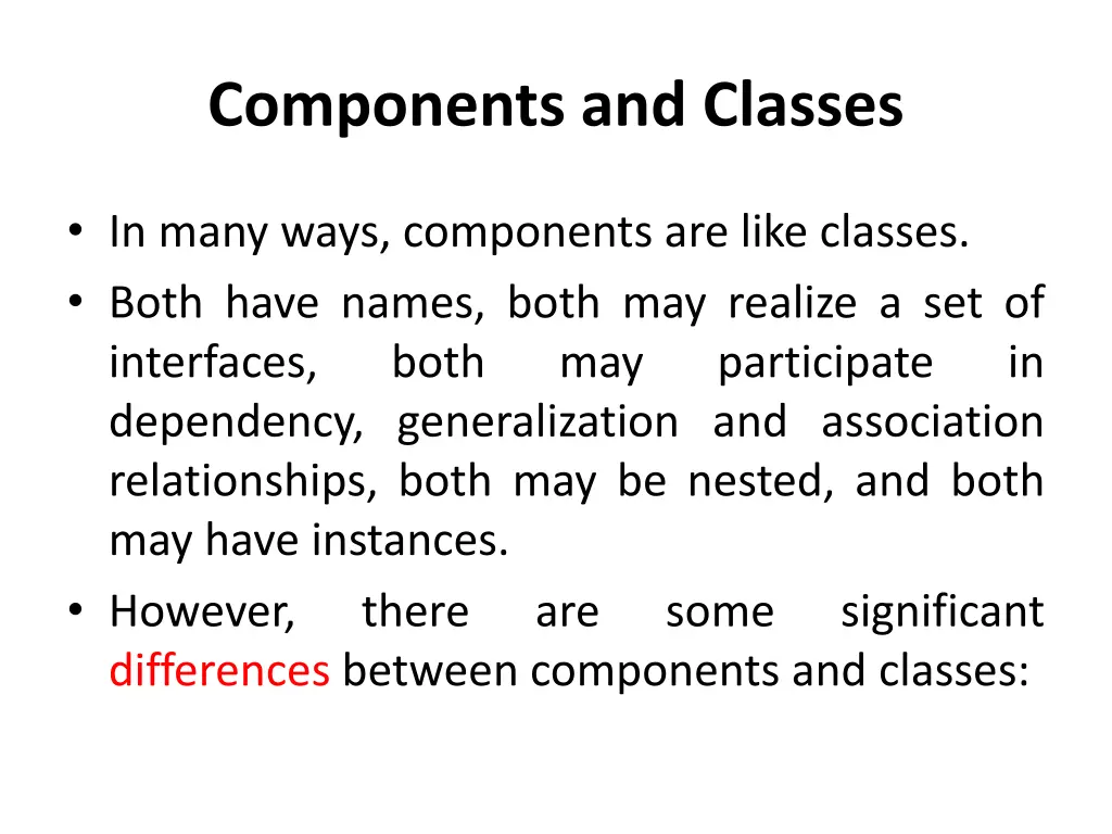 components and classes