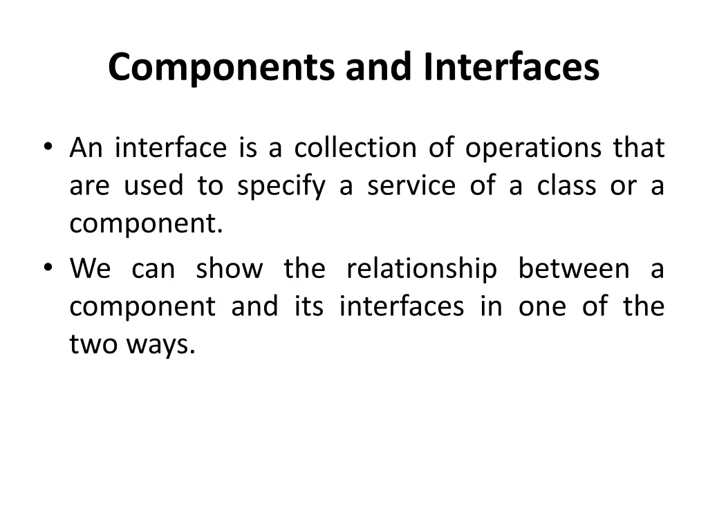 components and interfaces