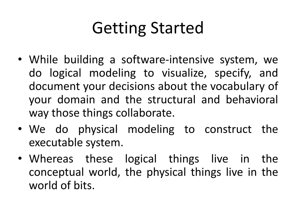 getting started
