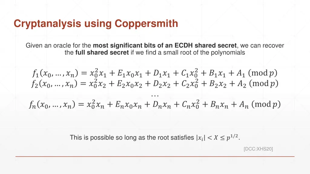 cryptanalysis using coppersmith 2