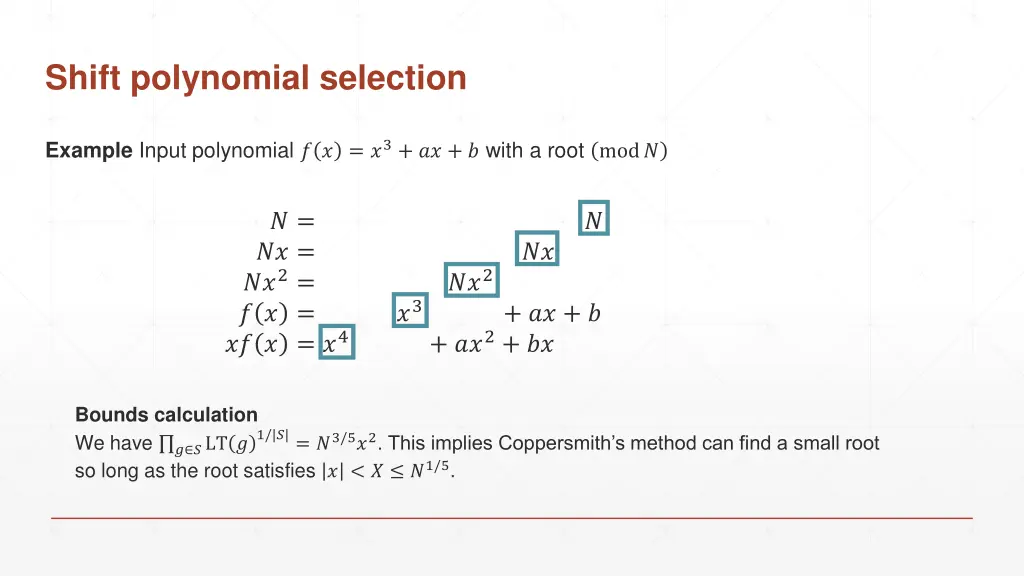 shift polynomial selection 3