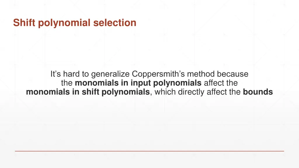 shift polynomial selection 4