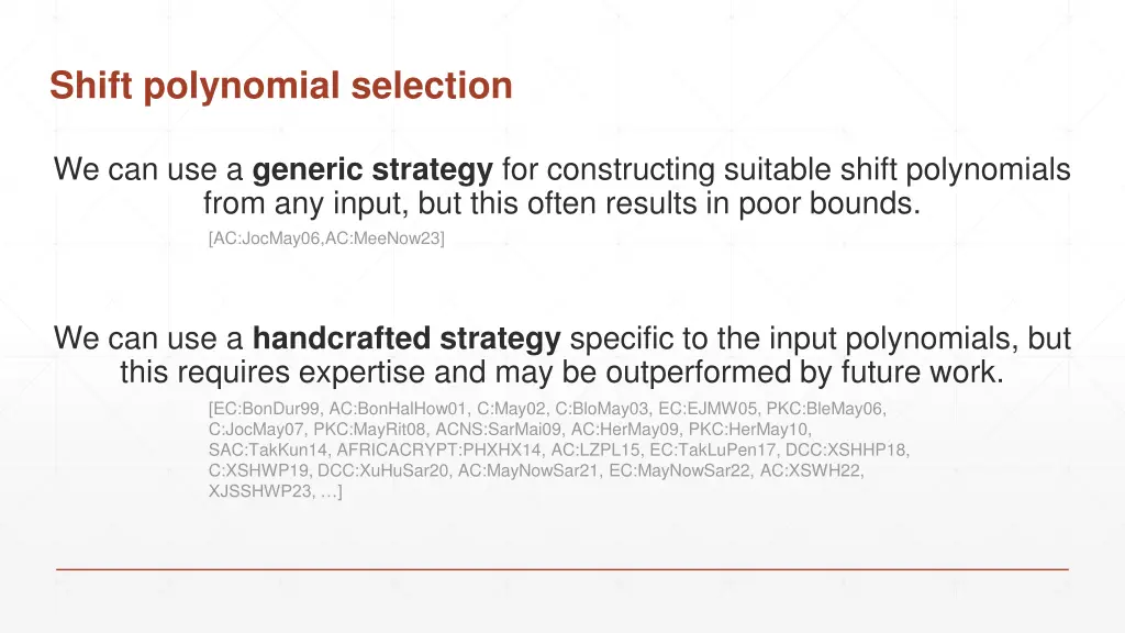 shift polynomial selection 5