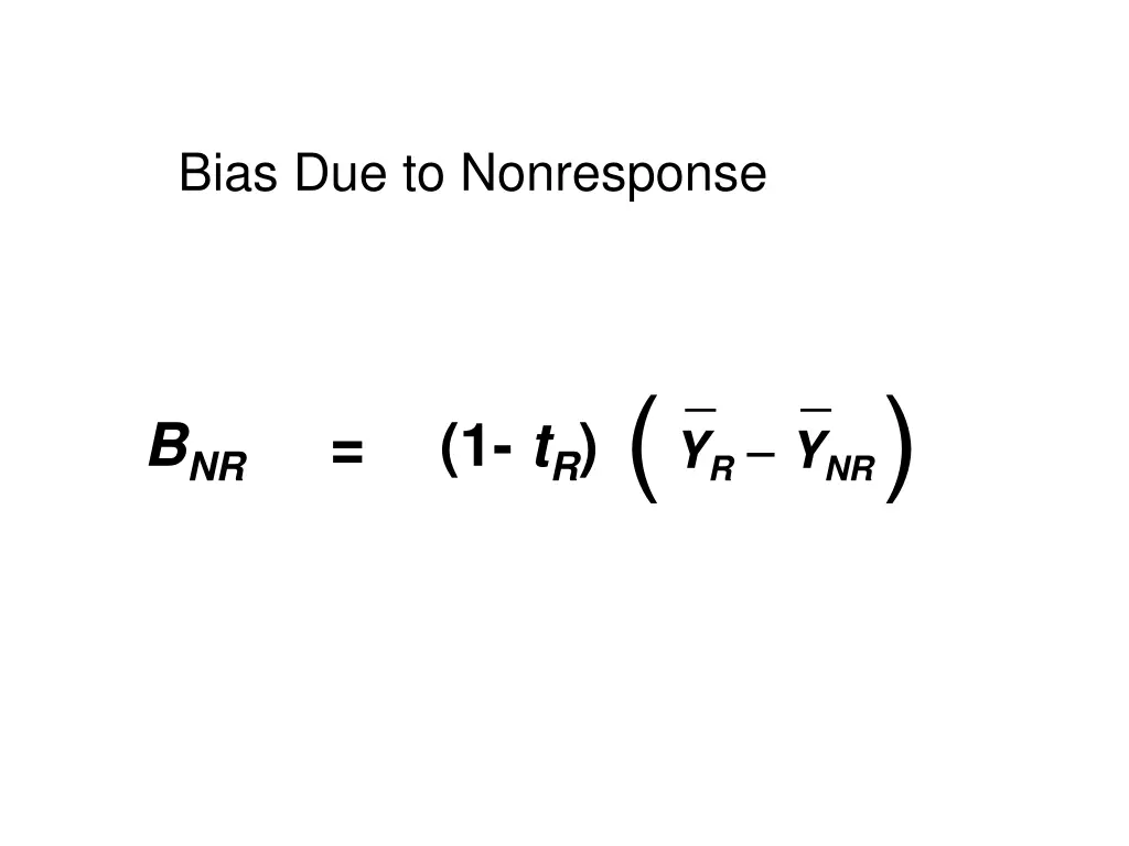 bias due to nonresponse
