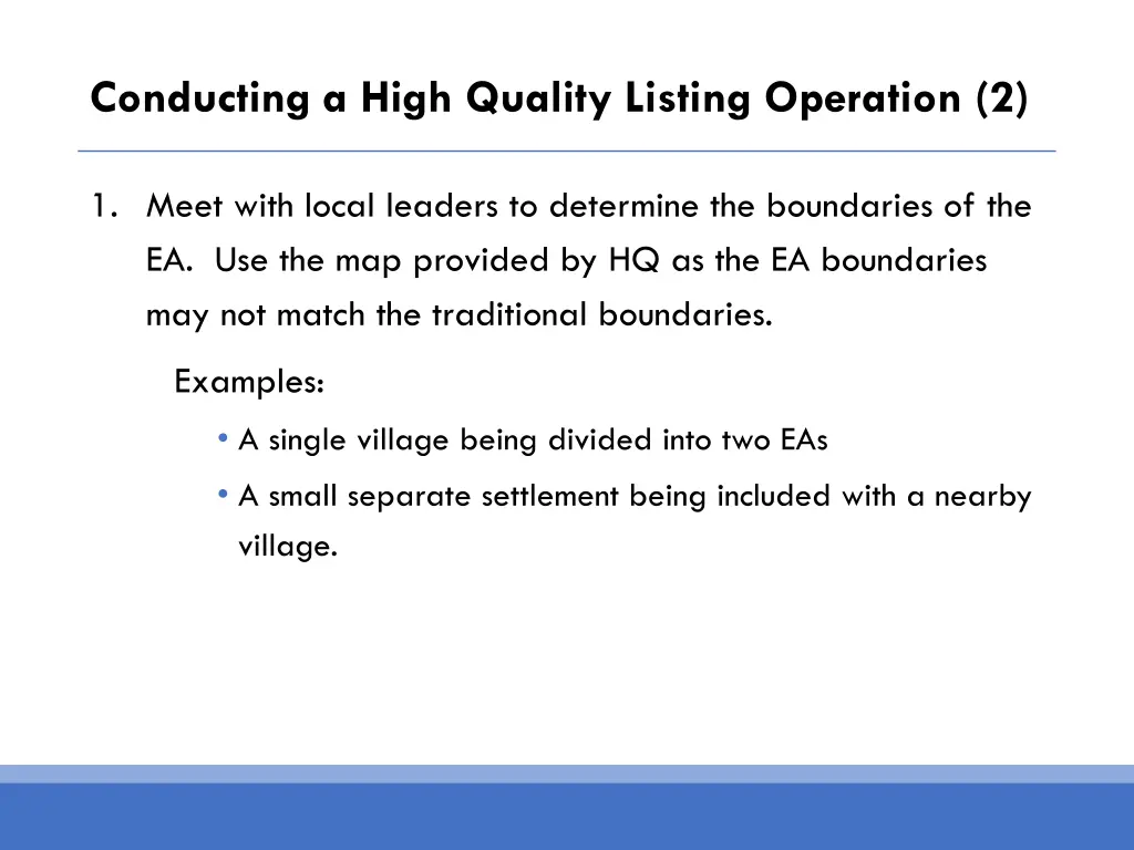 conducting a high quality listing operation 2