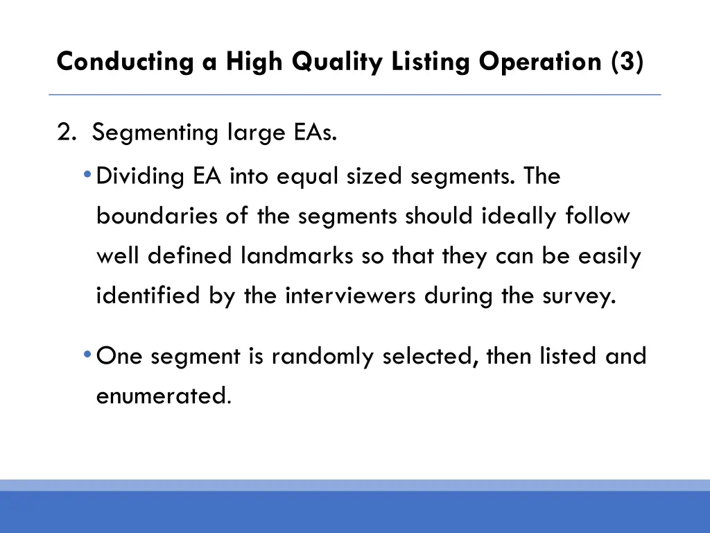 conducting a high quality listing operation 3