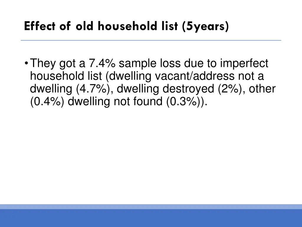effect of old household list 5years
