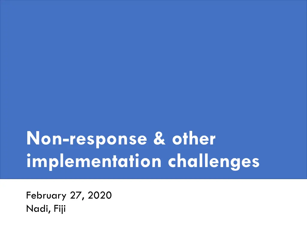 non response other implementation challenges