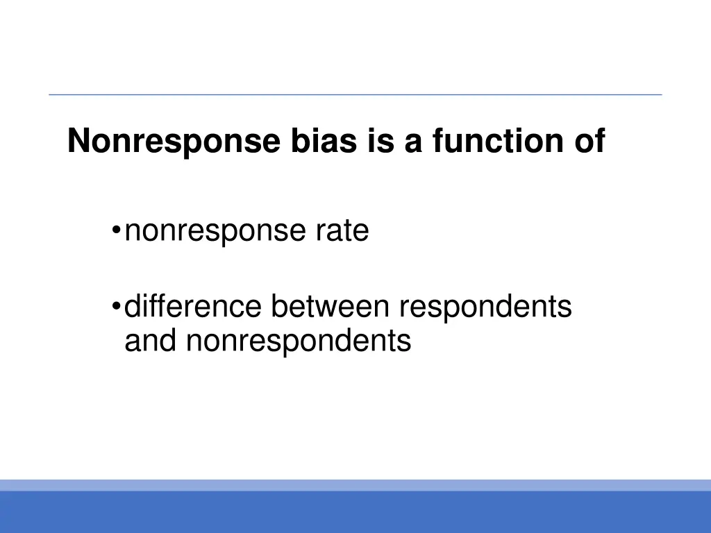 nonresponse bias is a function of