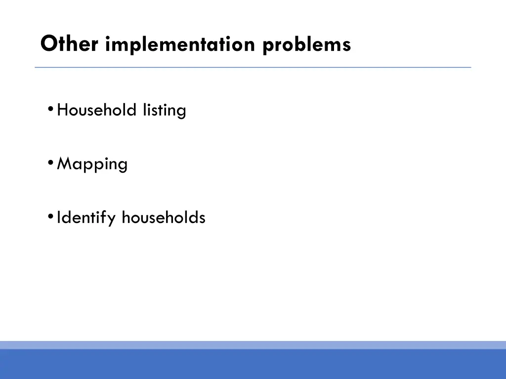 other implementation problems