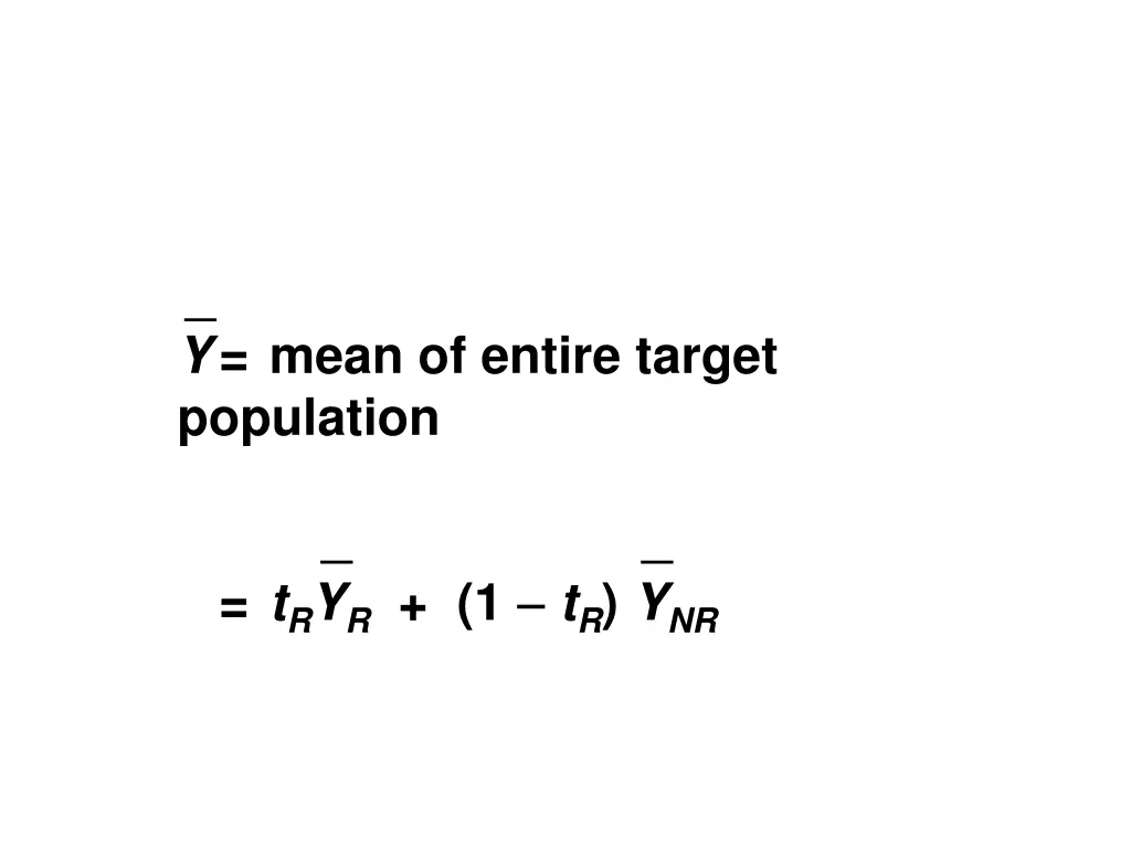 y mean of entire target population