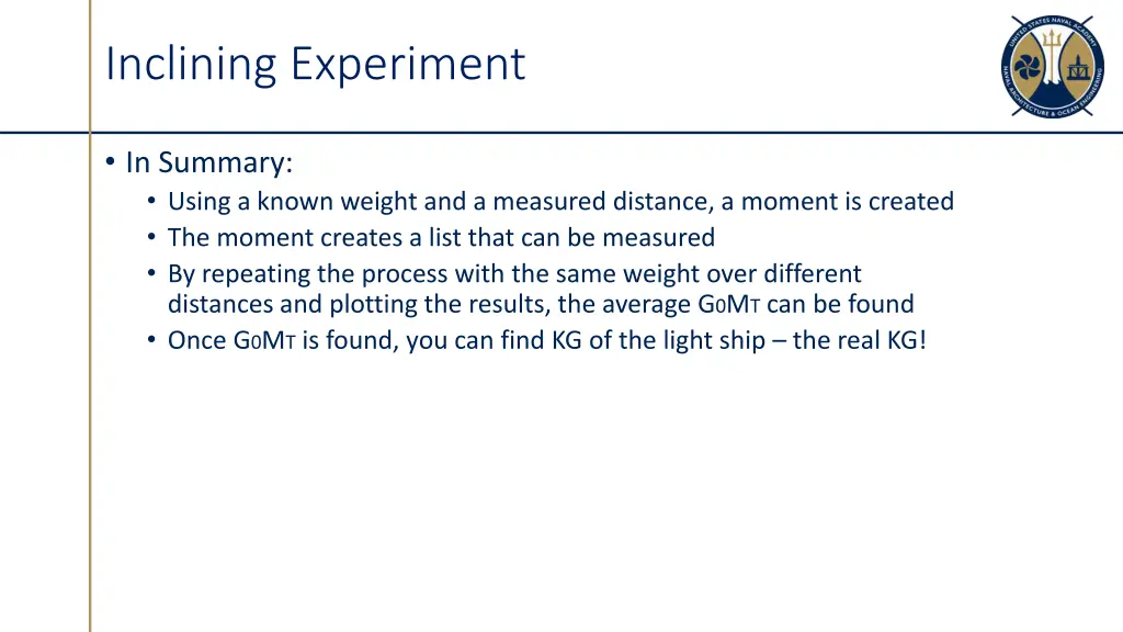 inclining experiment 3