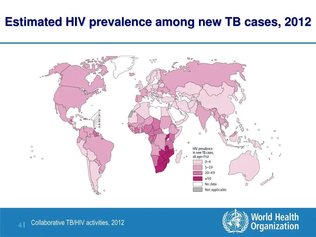 estimated hiv prevalence among new tb cases 2012