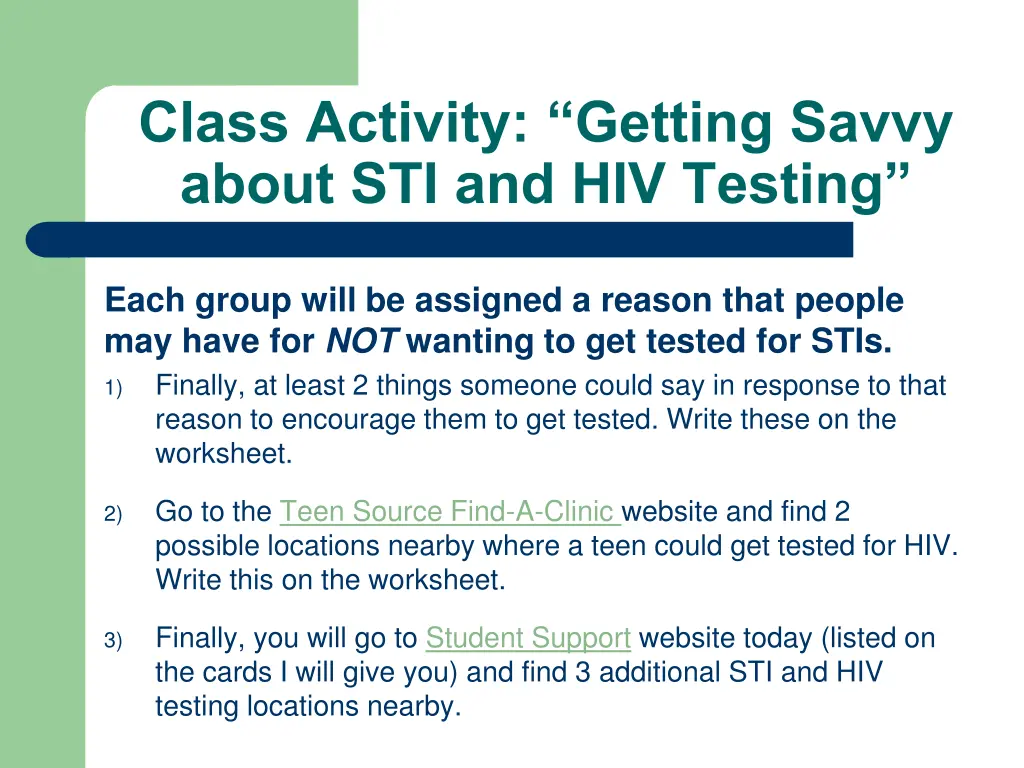class activity getting savvy about