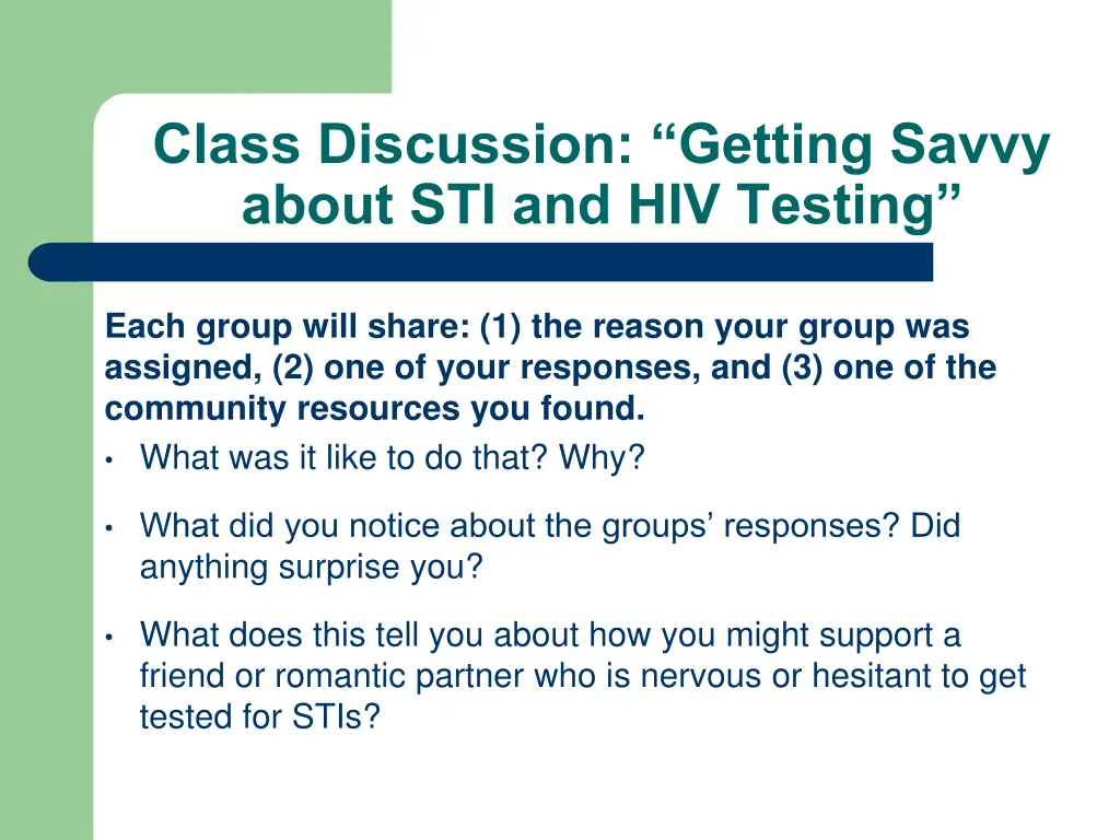class discussion getting savvy about