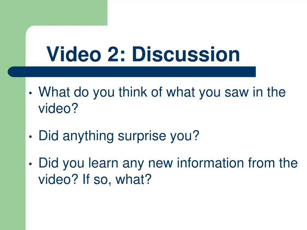video 2 discussion