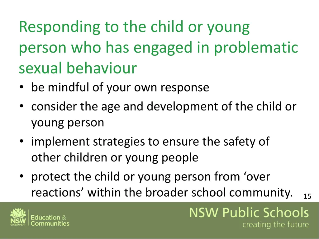 responding to the child or young person