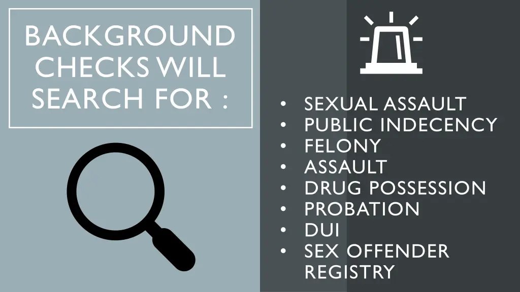 background checks will search for