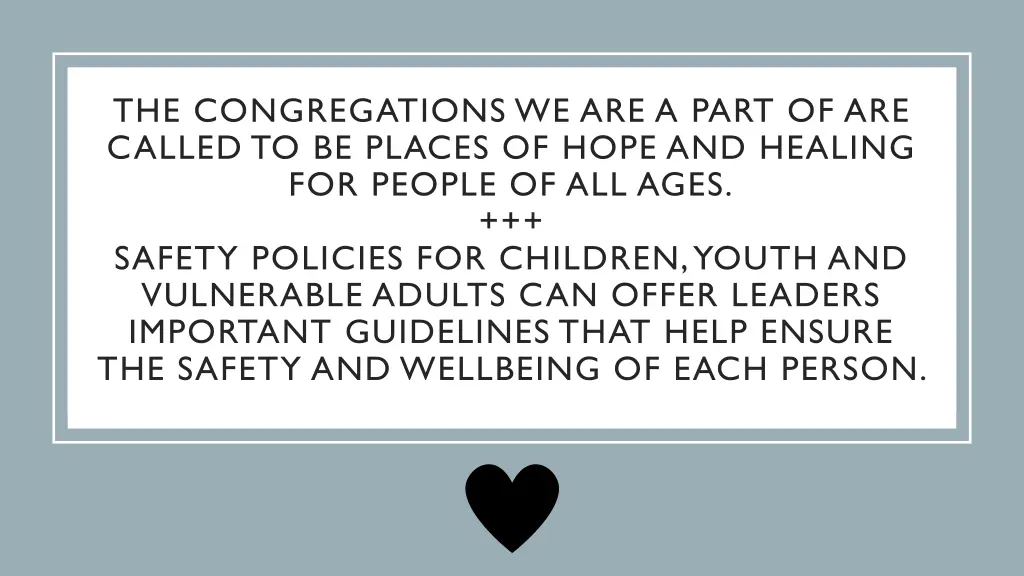 the congregations we are a part of are called