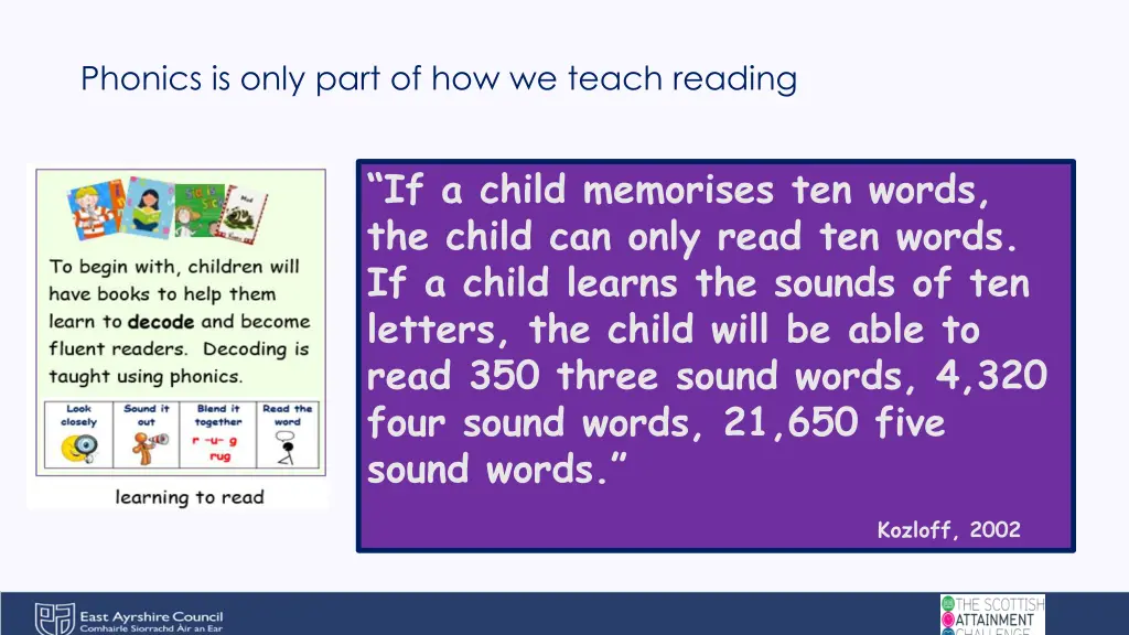 phonics is only part of how we teach reading