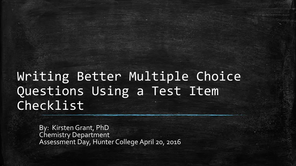 writing better multiple choice questions using
