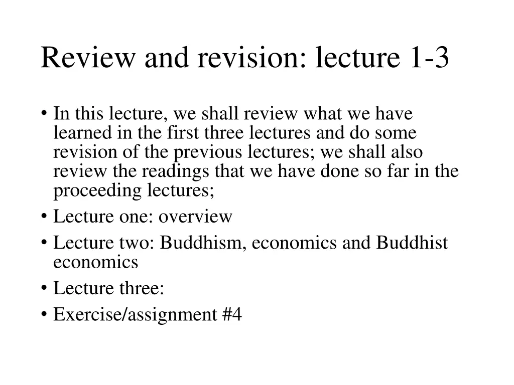 review and revision lecture 1 3