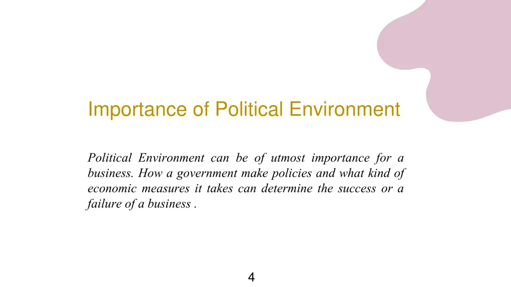 importance of political environment