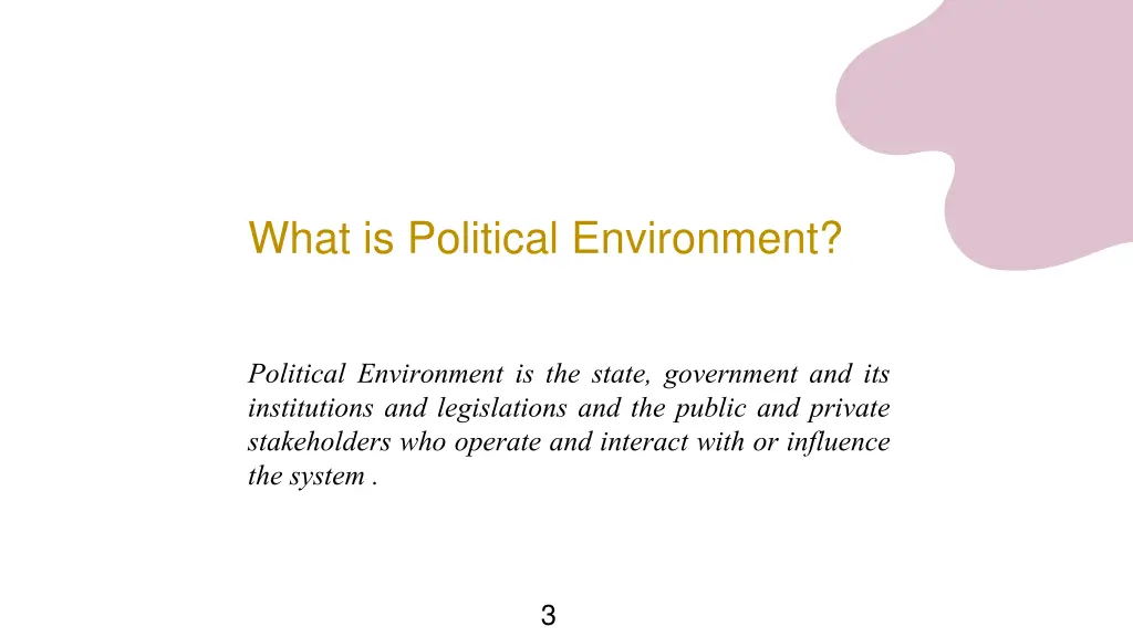 what is political environment