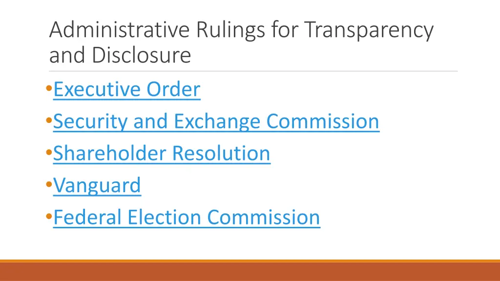 administrative rulings for transparency