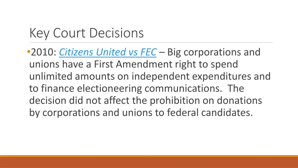 key court decisions 2010 citizens united