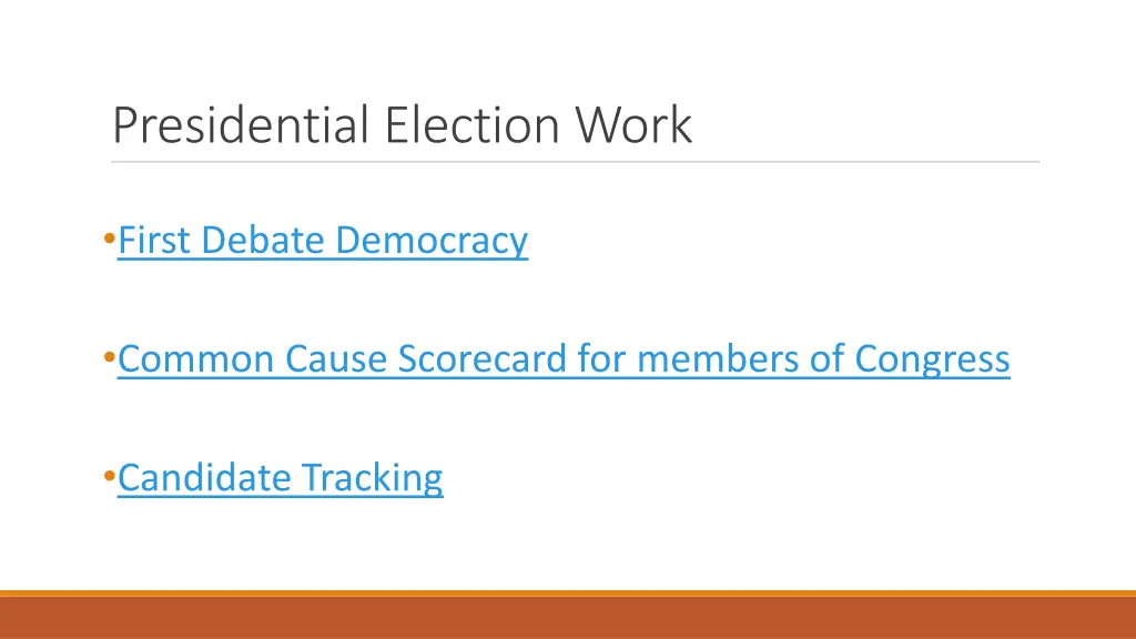 presidential election work