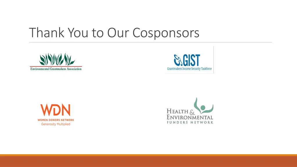 thank you to our cosponsors