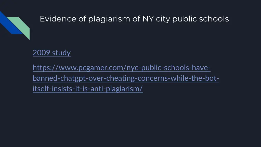 evidence of plagiarism of ny city public schools