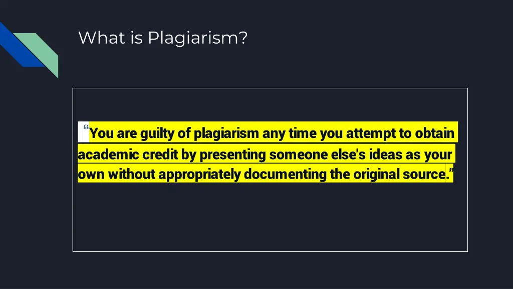 what is plagiarism