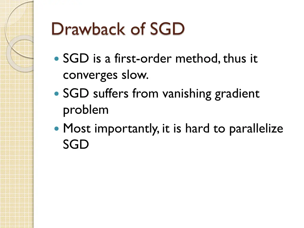 drawback of sgd