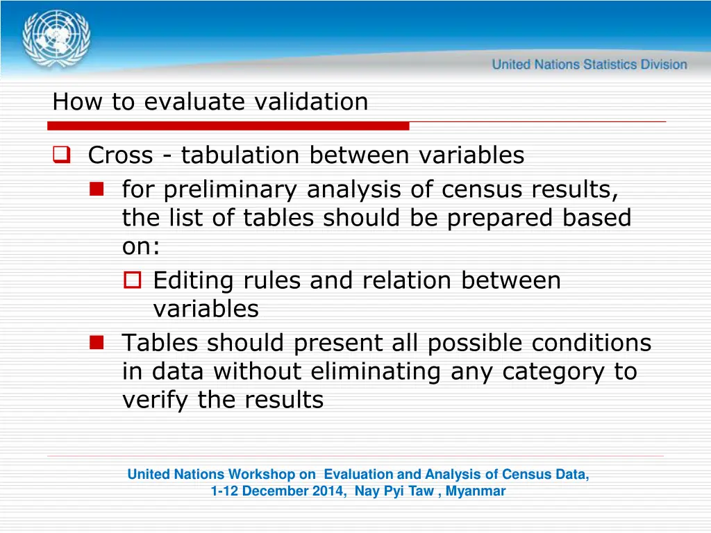 how to evaluate validation