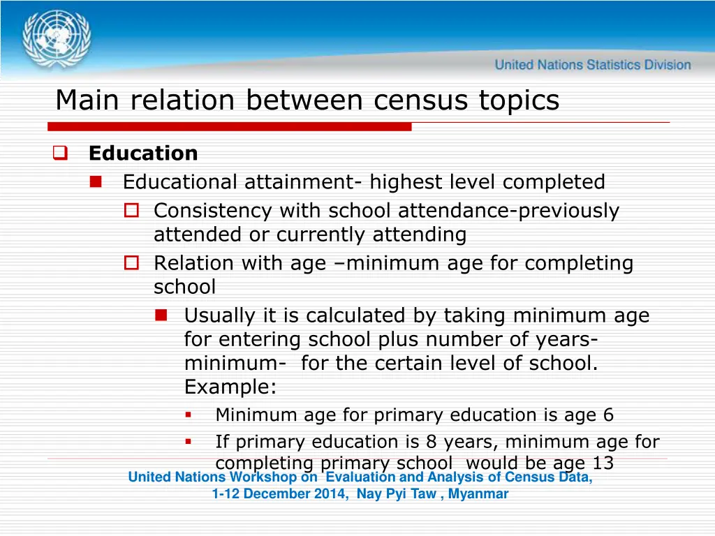 main relation between census topics 6