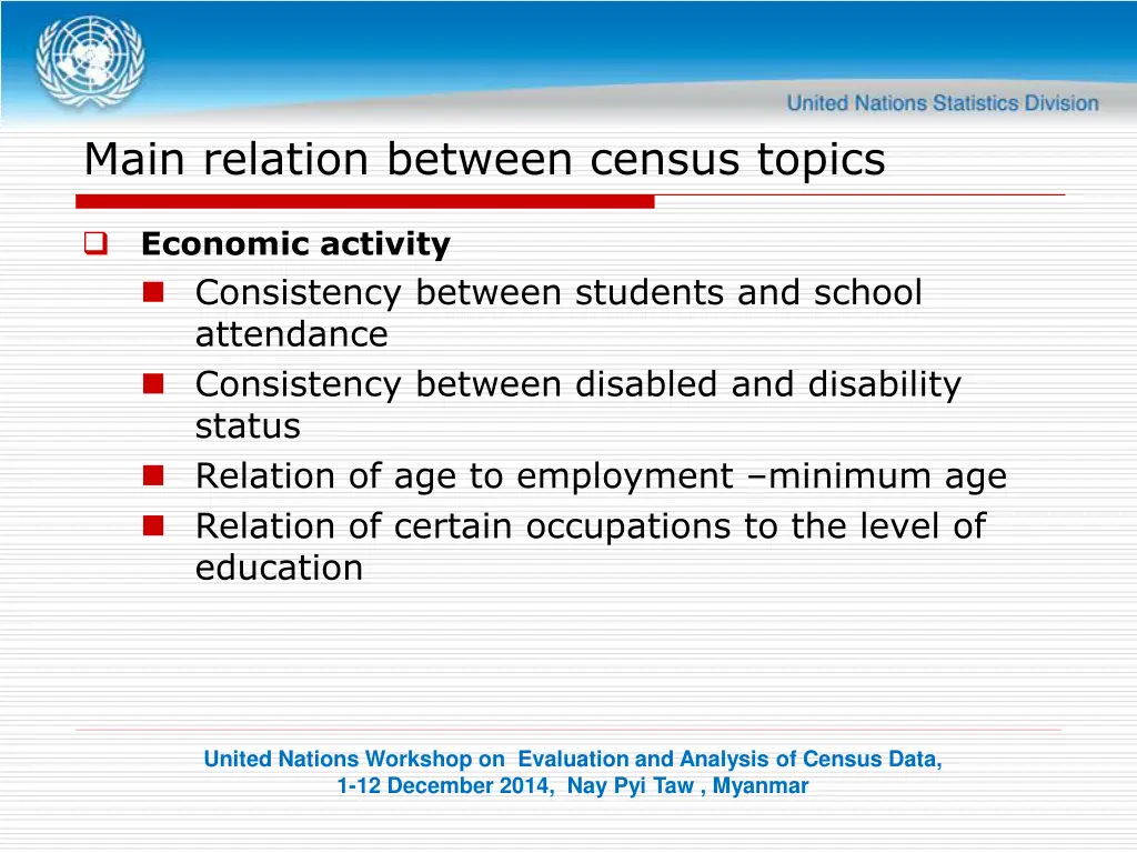 main relation between census topics 7