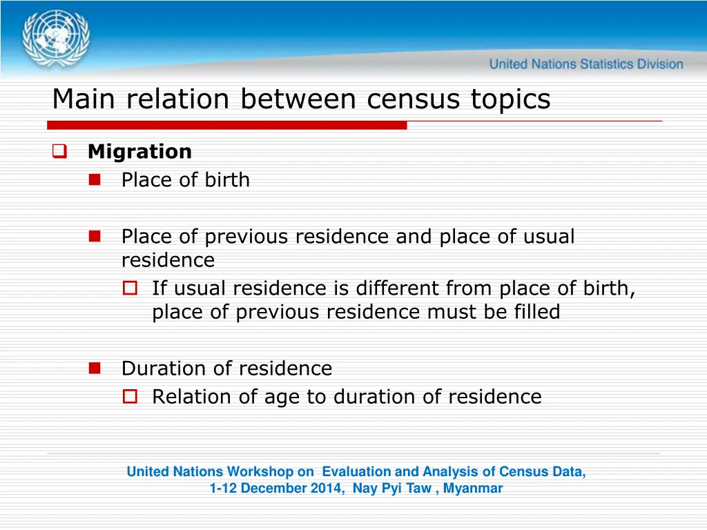 main relation between census topics 8