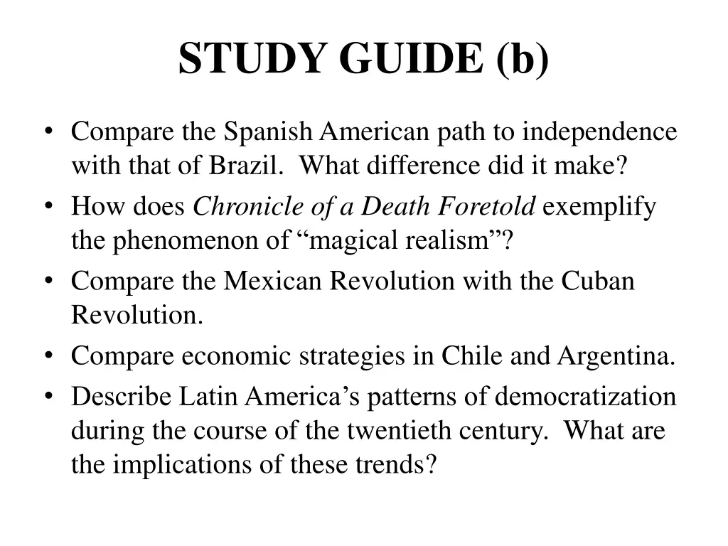 study guide b