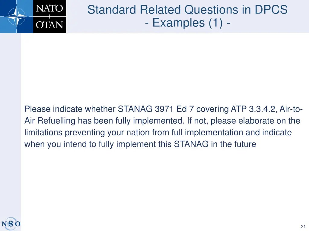 standard related questions in dpcs examples 1
