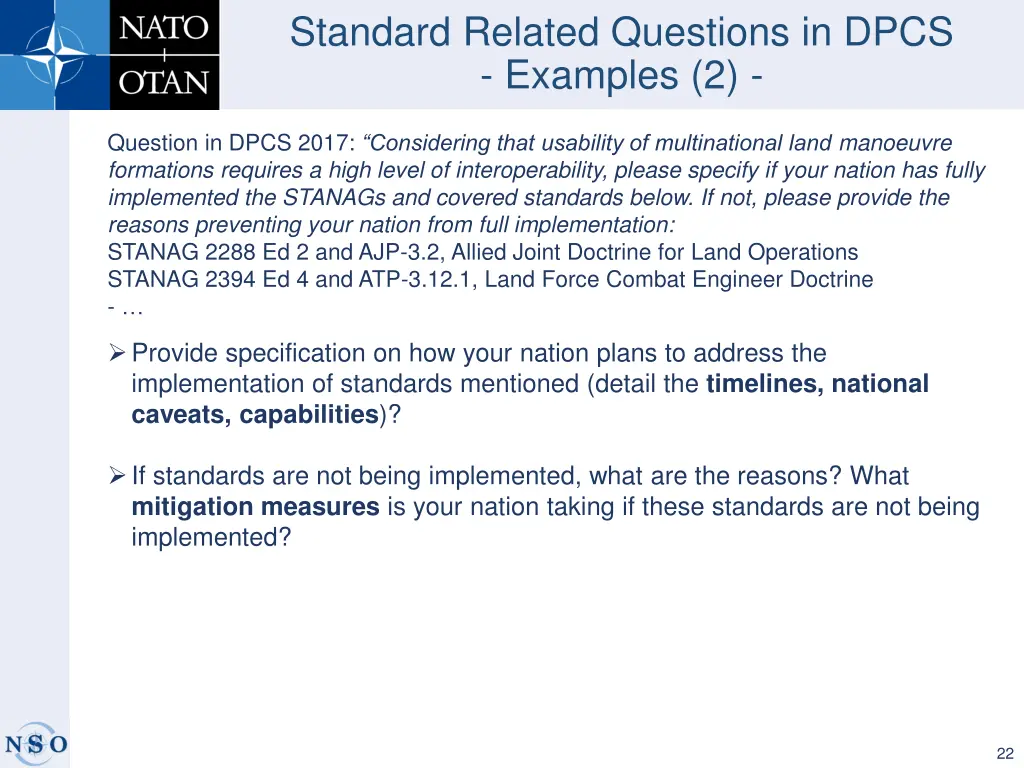 standard related questions in dpcs examples 2