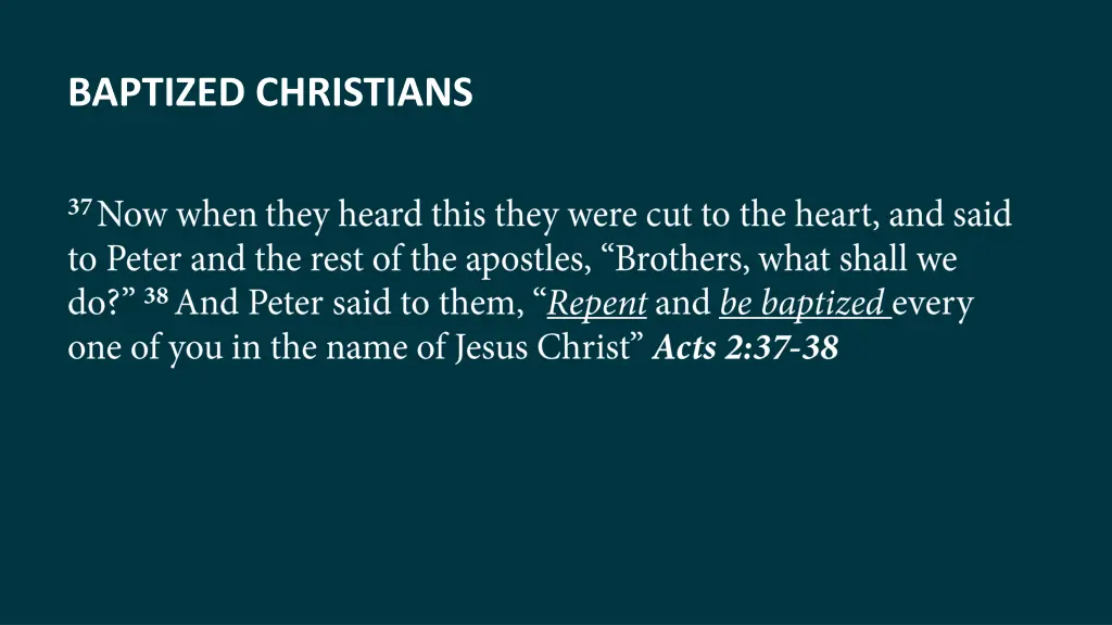 baptized christians